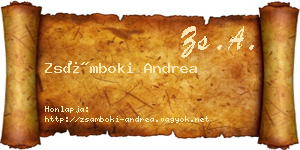 Zsámboki Andrea névjegykártya