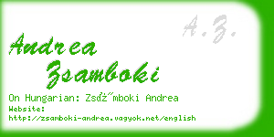 andrea zsamboki business card